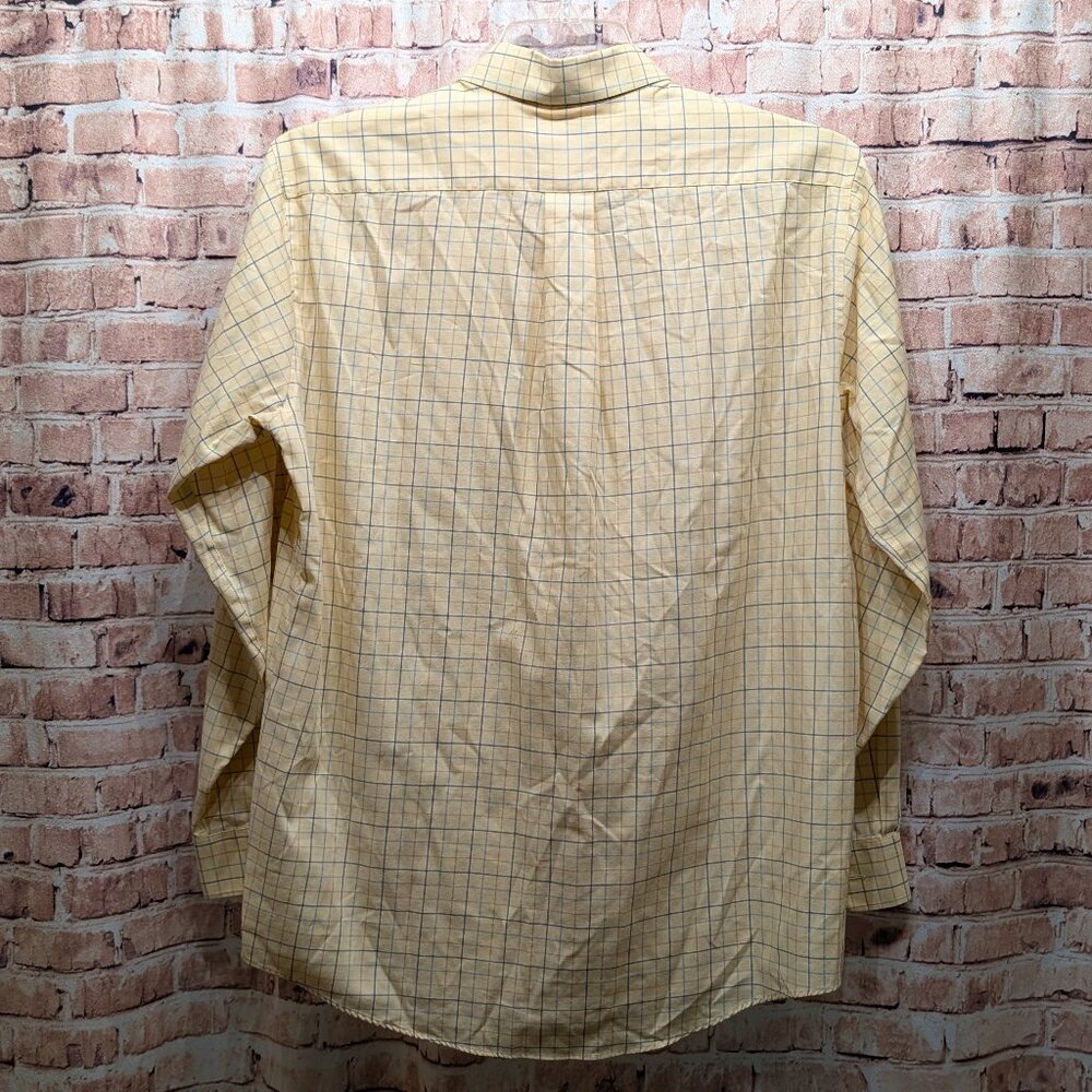 L.L. Bean Shirt Yellow Plaid Button Down Size Medium - Picture 8 of 13
